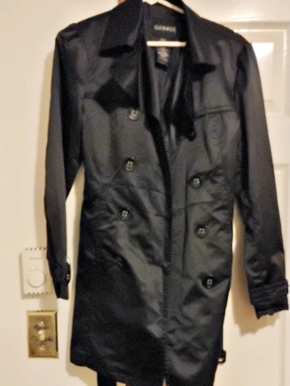 George Black Trench Coat Like New